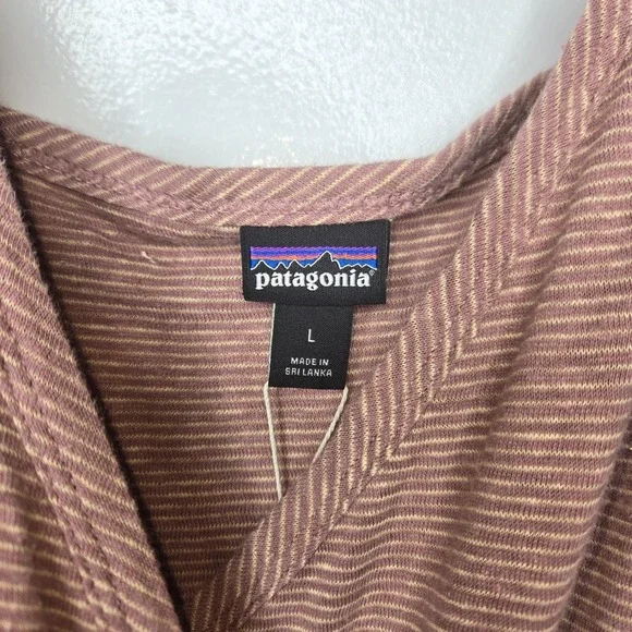 New Patagonia Wear With All Dress Wrap Evening Mauve Sz L Hemp Blend Longplains - Picture 6 of 13